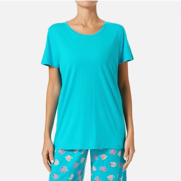 UE Short Sleeve Scoop Neck PJ Tee - Scuba Blue - Picture 1 of 3